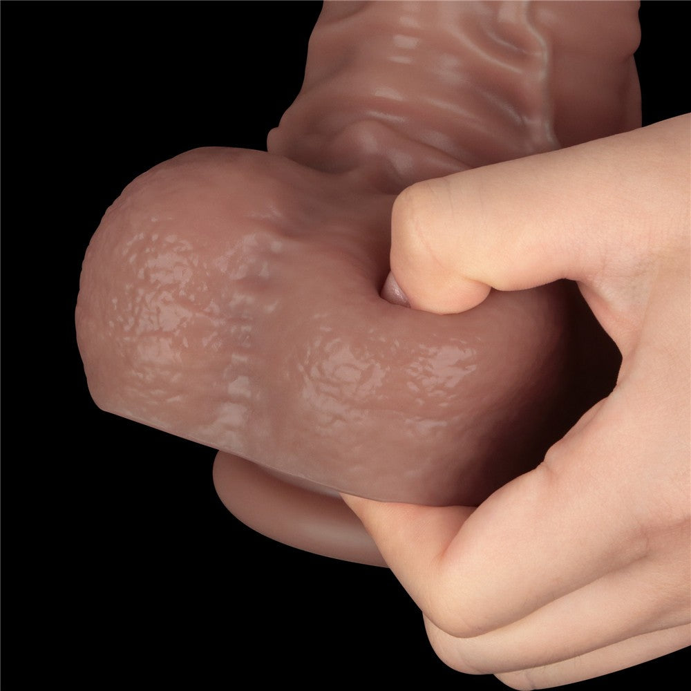 Dildo pieghevole a doppio strato in silicone da 16" XXL (color carne)