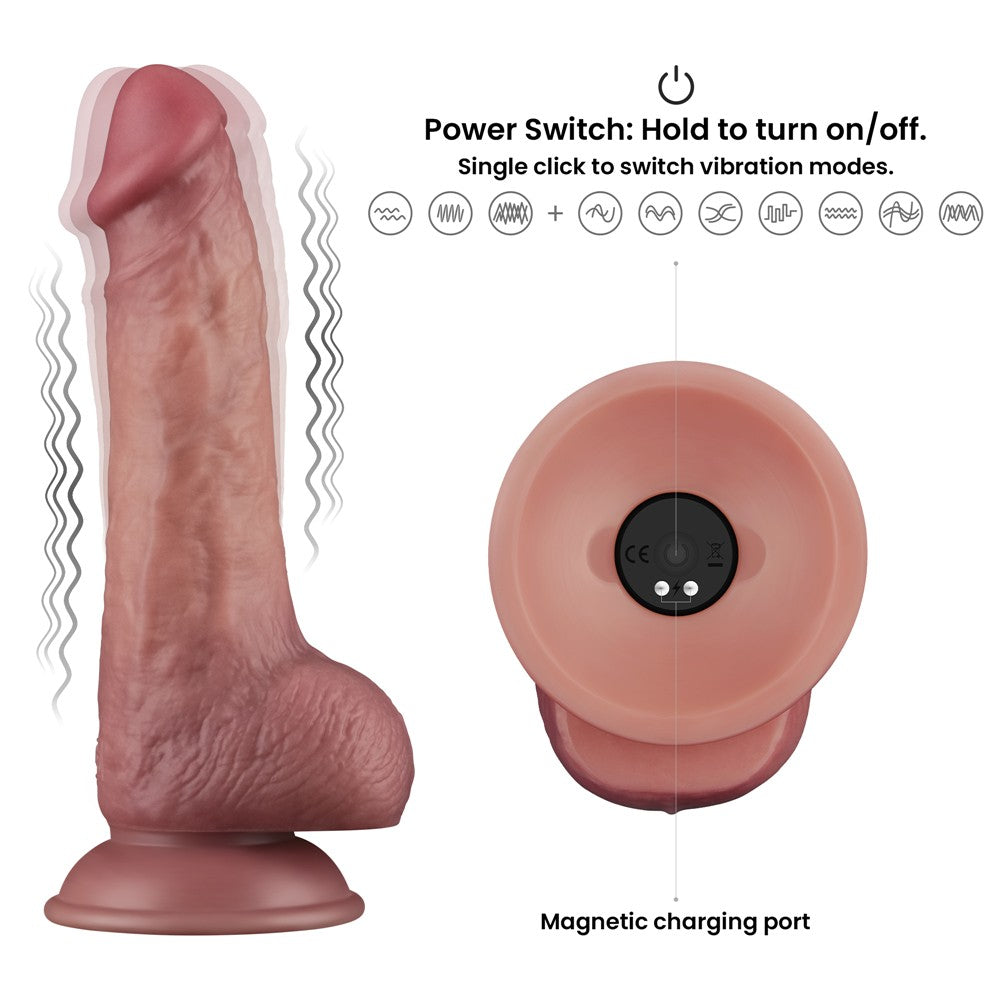 8.5'' Dual-Density Vibrating Dildo
