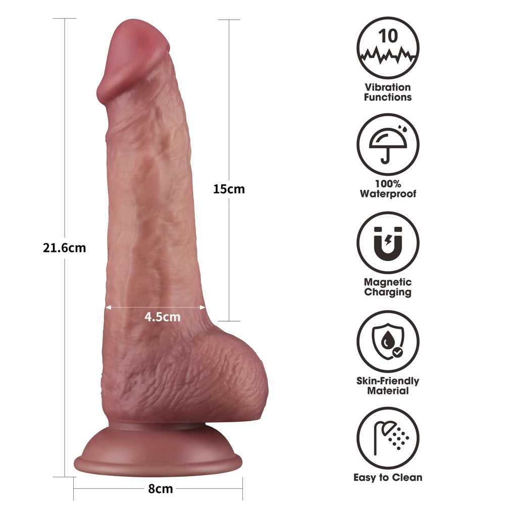 8.5'' Dual-Density Vibrating Dildo