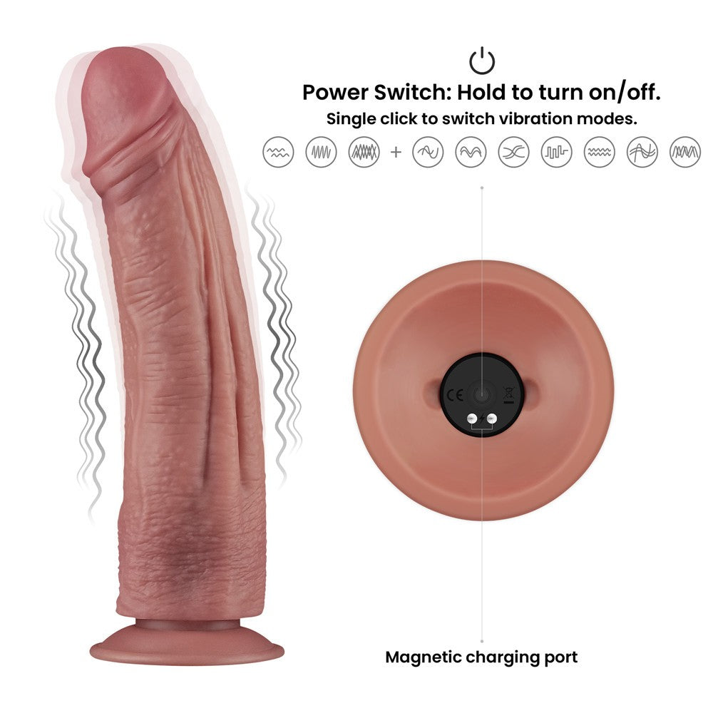 Dildo vibrante a doppia densità da 10,5 pollici