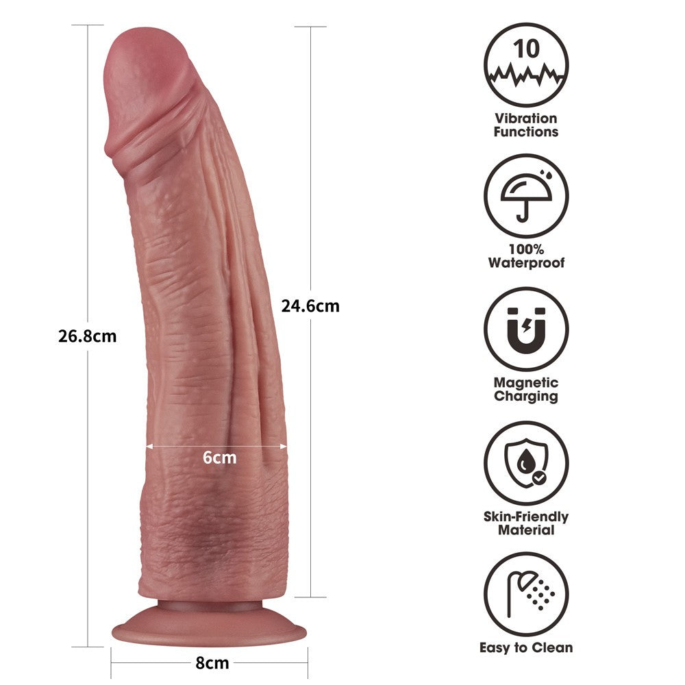 Dildo vibrante a doppia densità da 10,5 pollici