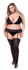BACI 3 PEZZI REGGISENO, GARDENIER E SLIP ECO COMPLETO NERO, QS