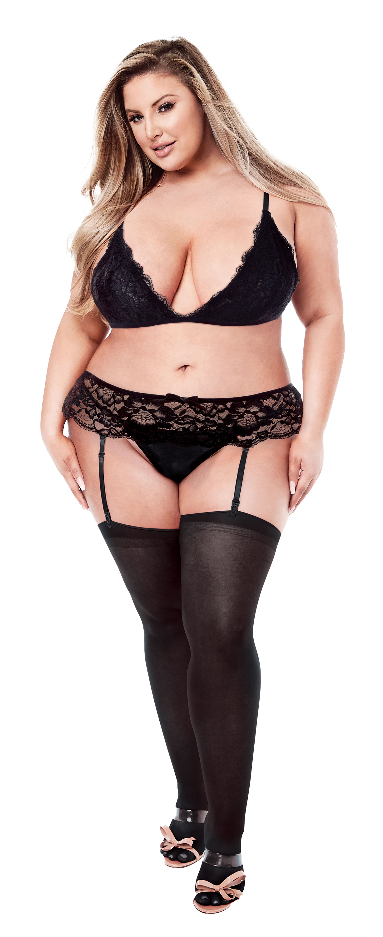 BACI 3 PEZZI REGGISENO, GARDENIER E SLIP ECO COMPLETO NERO, QS