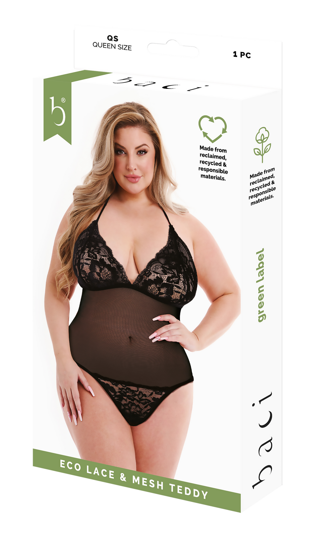 TEDDY NERO "ECO PIZZO E RETE" BACI, QS