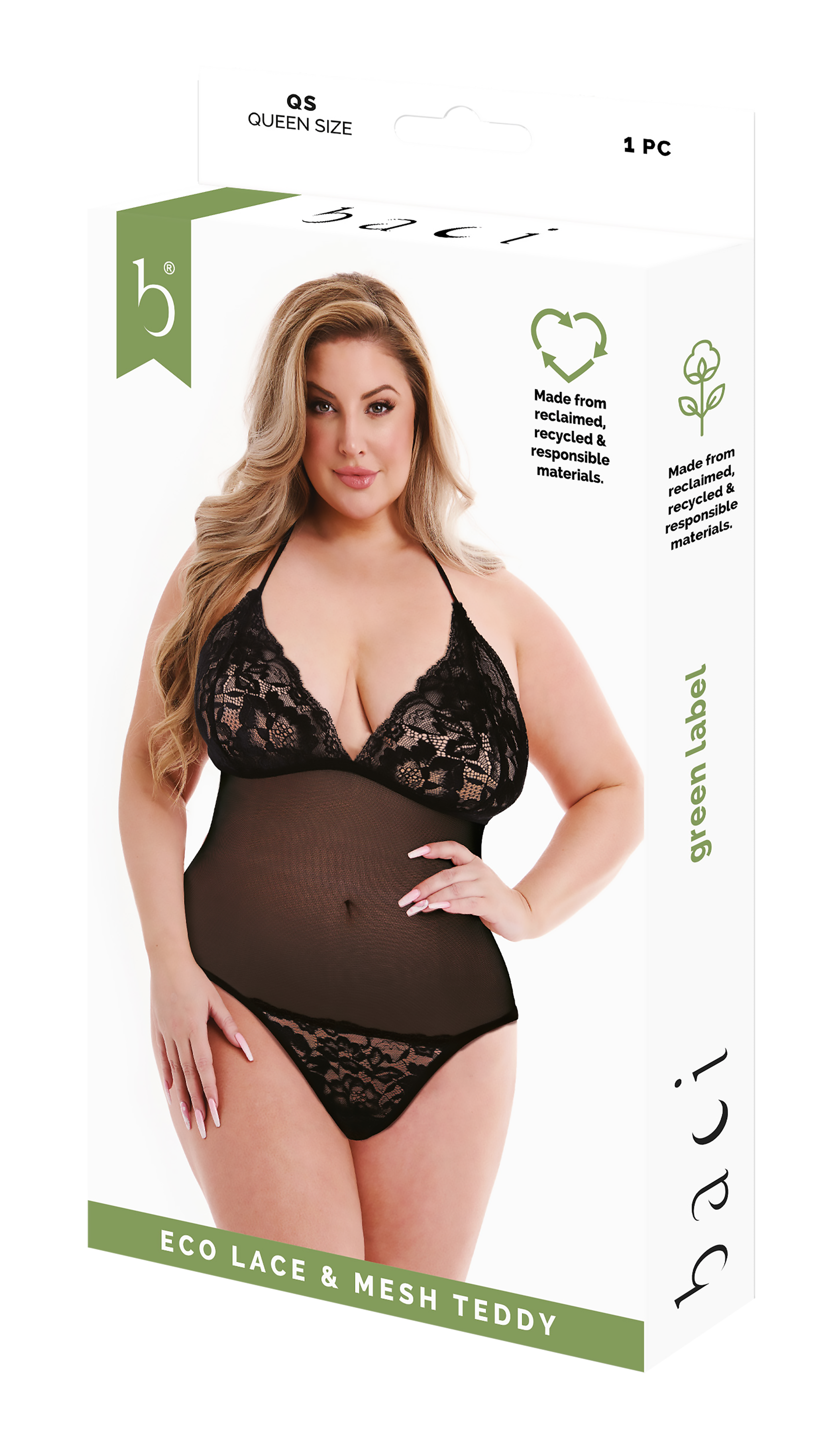 TEDDY NERO "ECO PIZZO E RETE" BACI, QS