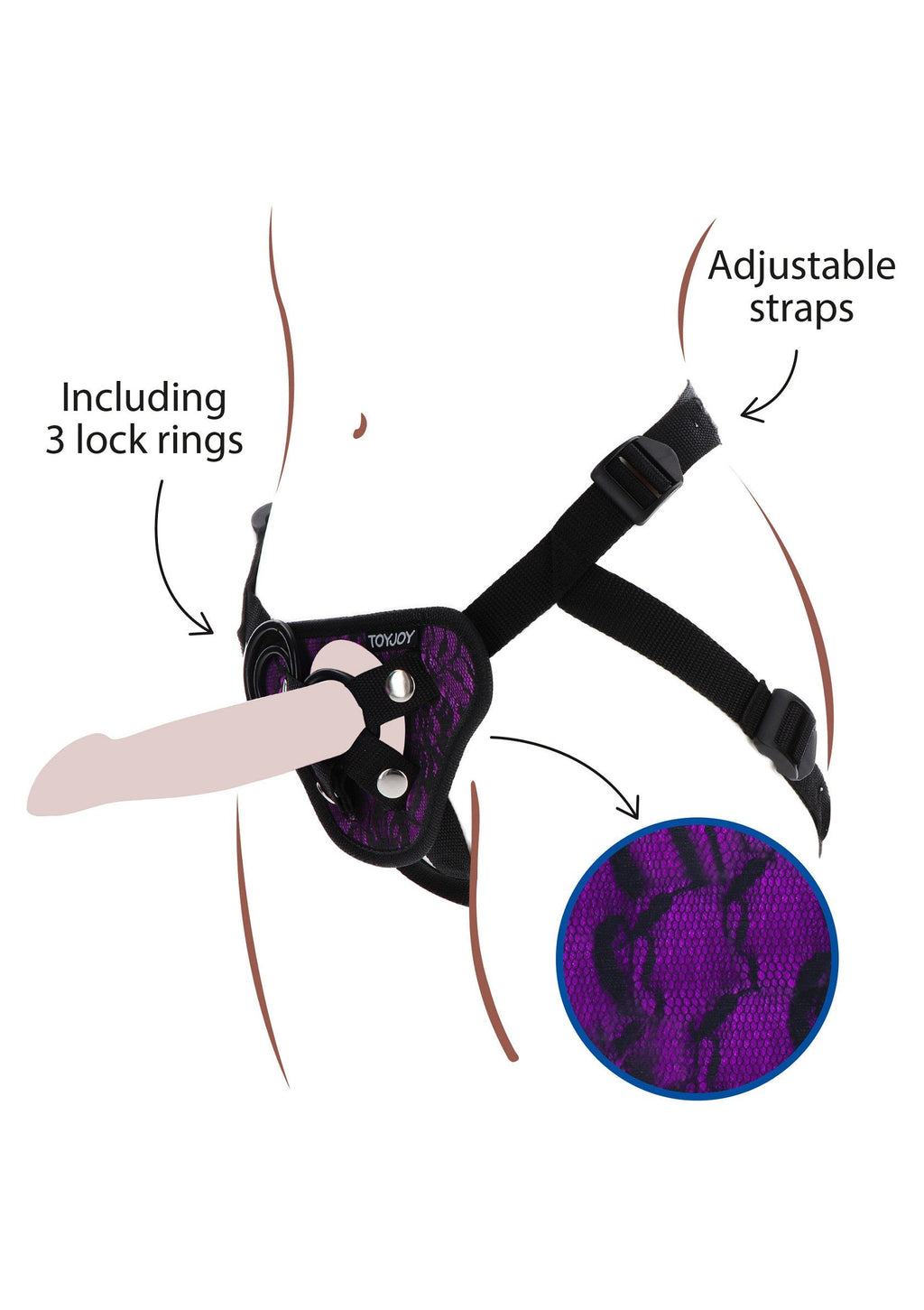 Harness in pizzo viola