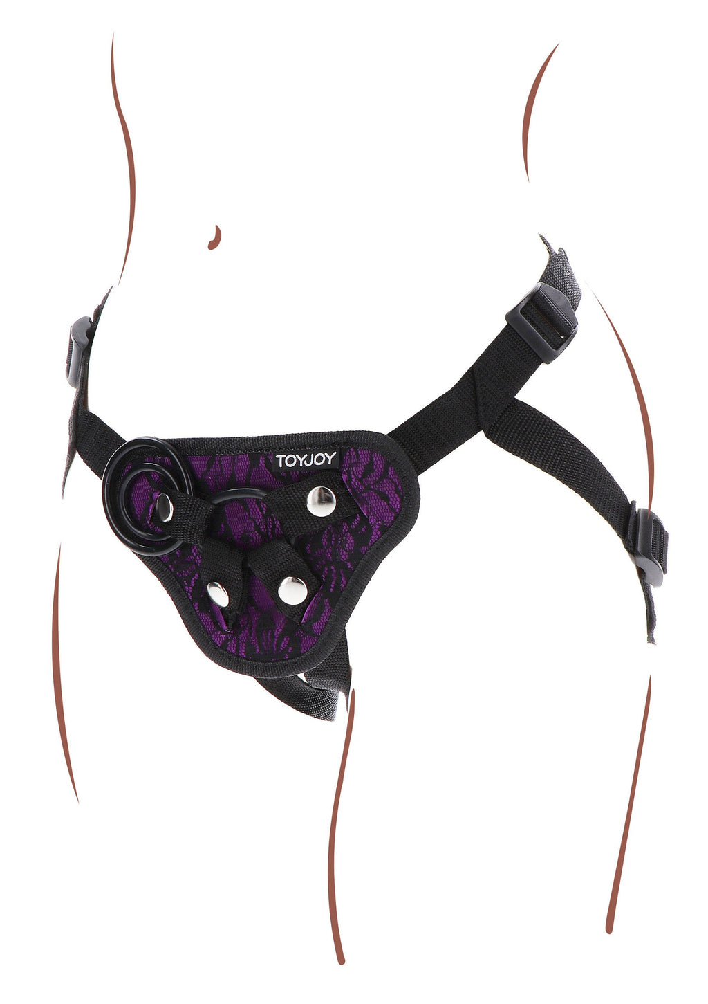 Harness in pizzo viola