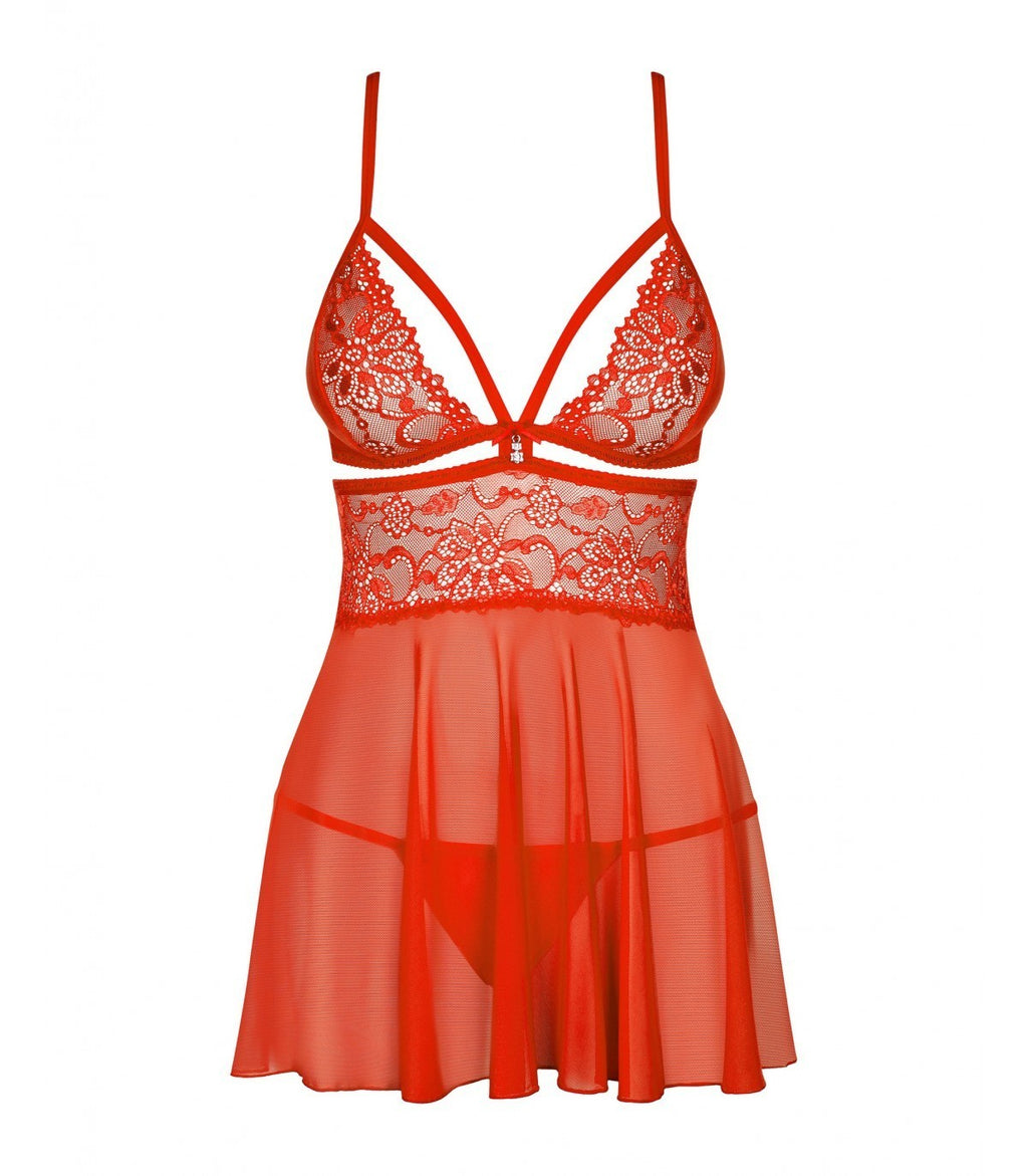 838-CHAPTER-3 BABYDOLL AND RED THONG L/XL