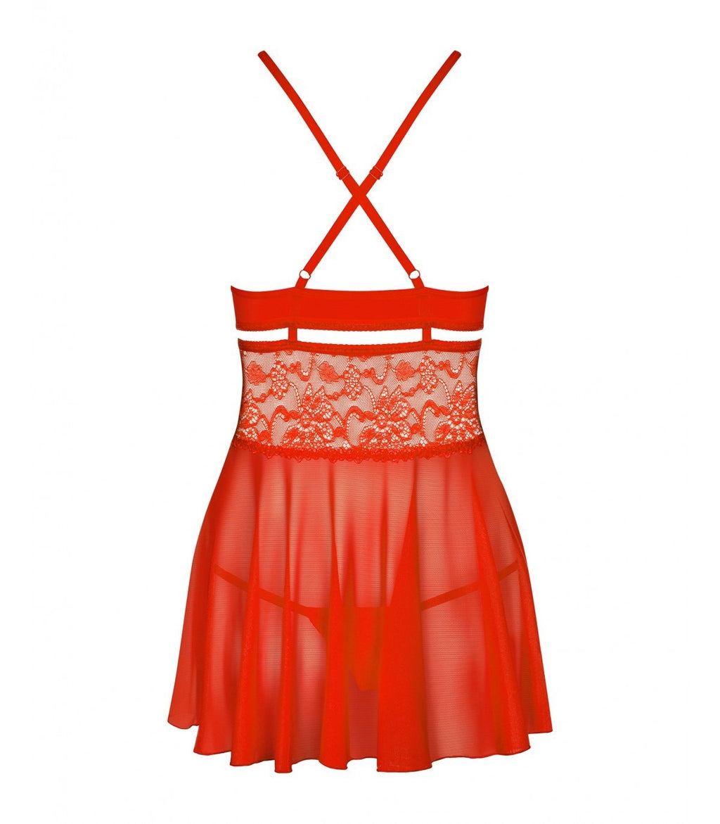 838-CHAPTER-3 BABYDOLL AND RED THONG L/XL