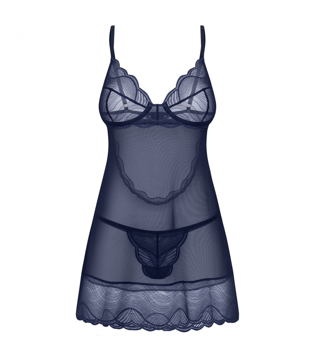 SHIRT AND THONG NIGHTLY BLUE M/L