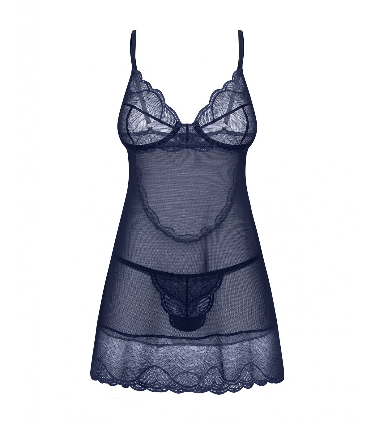 SHIRT AND THONG NIGHTLY BLUE M/L