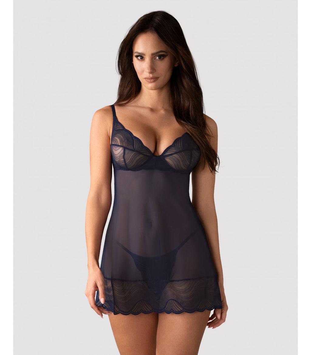 SHIRT AND THONG NIGHTLY BLUE M/L