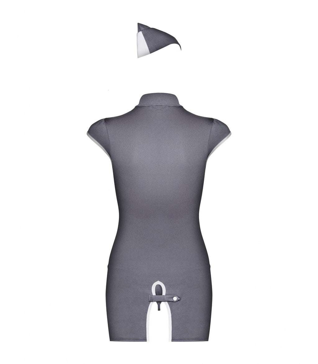 HOSTESS COSTUME 3 PEZZI GRIGIO S/M