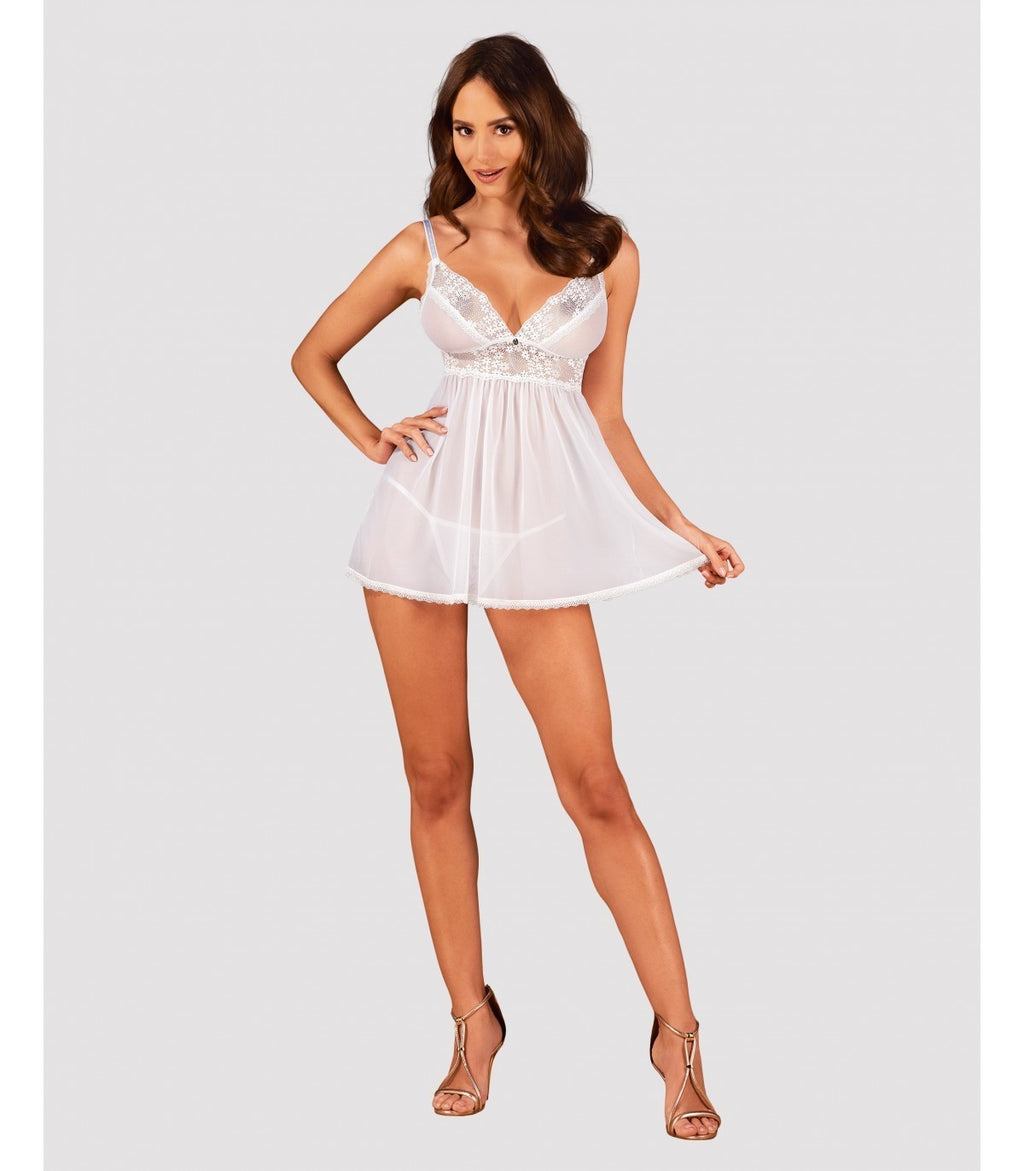 BABYDOLL E PERIZOMA CELESTE M/L