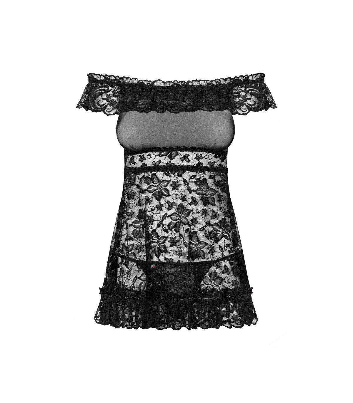 SHIRT AND BLACK FLORES THONG S/M
