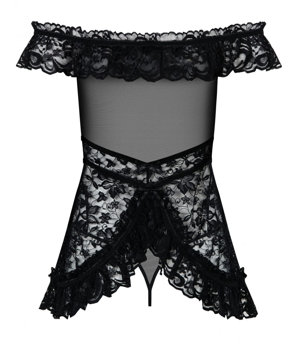 SHIRT AND BLACK FLORES THONG S/M
