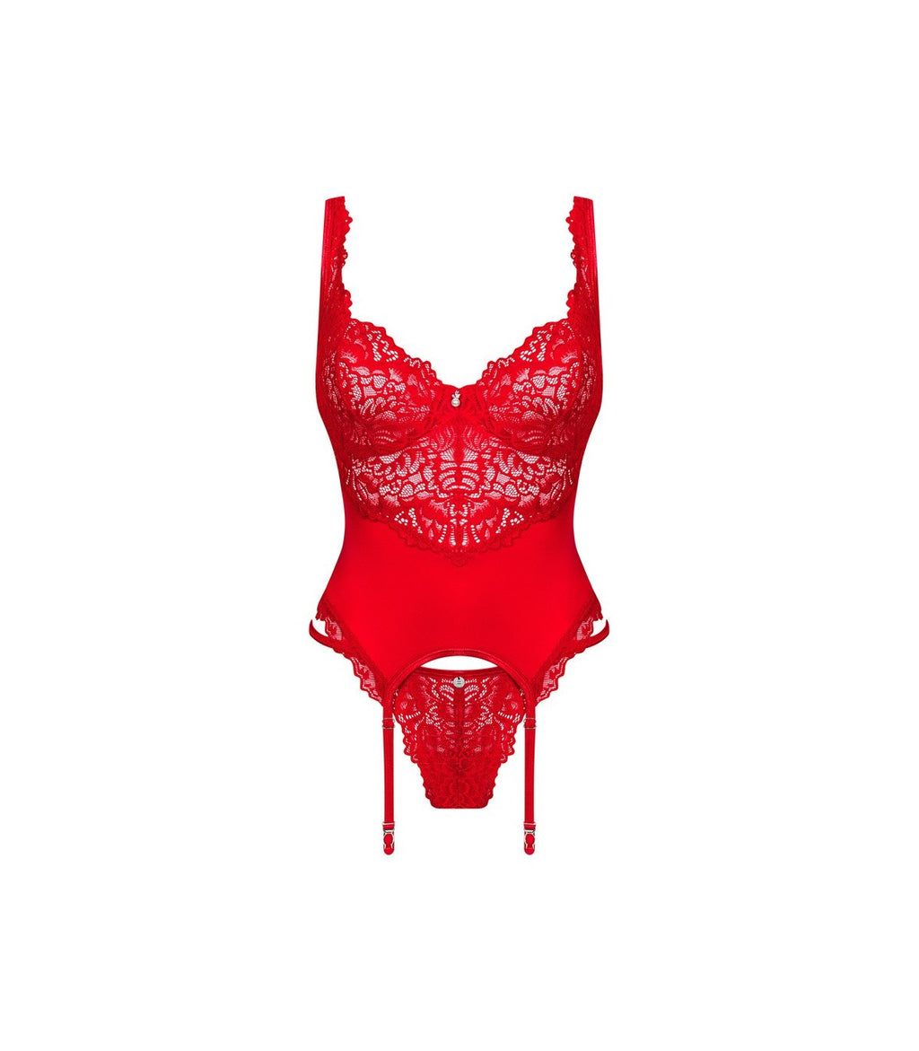 CORSET AND THONG LOVE CHERRIES S/M