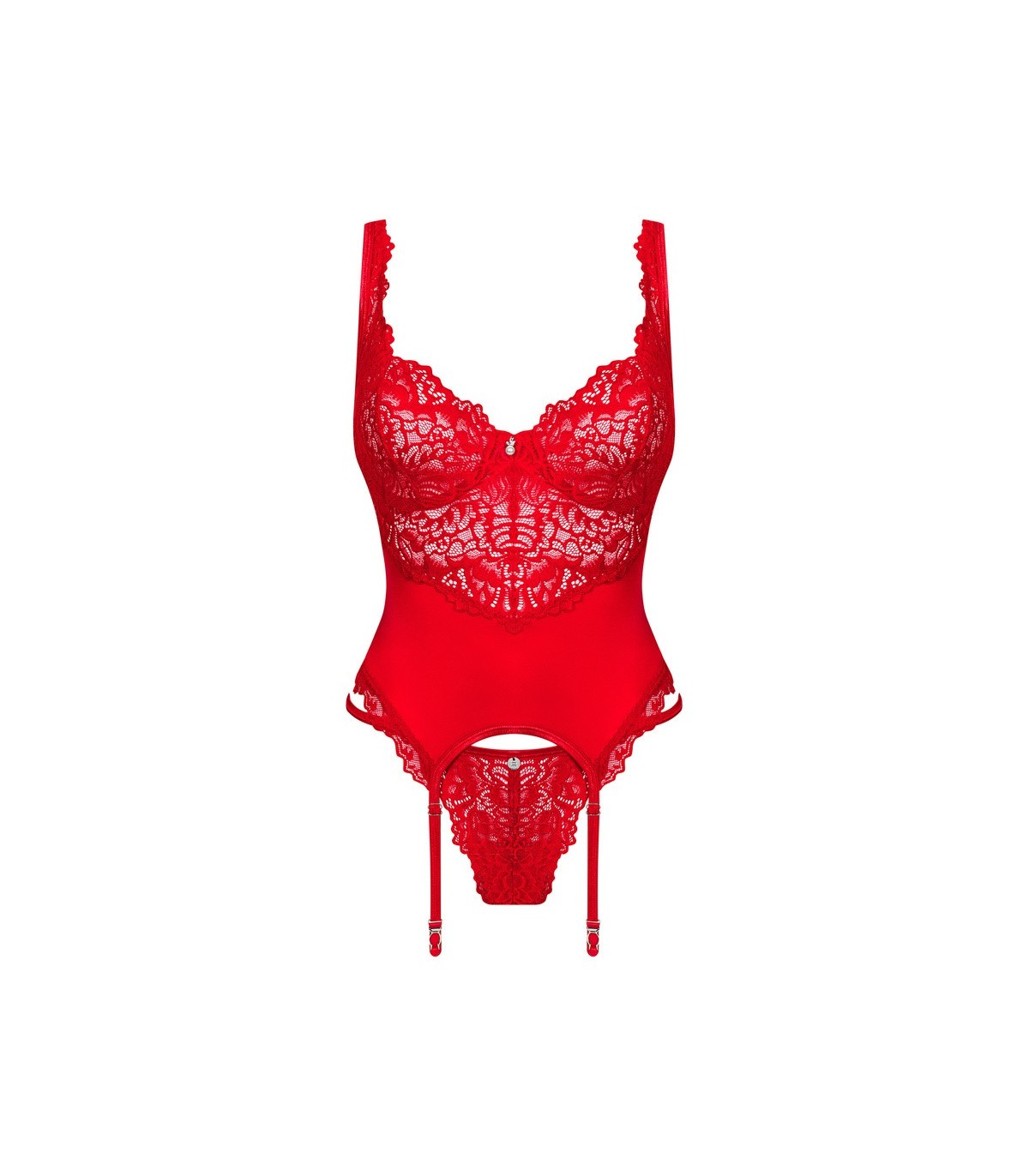 CORSET AND THONG LOVE CHERRIES S/M