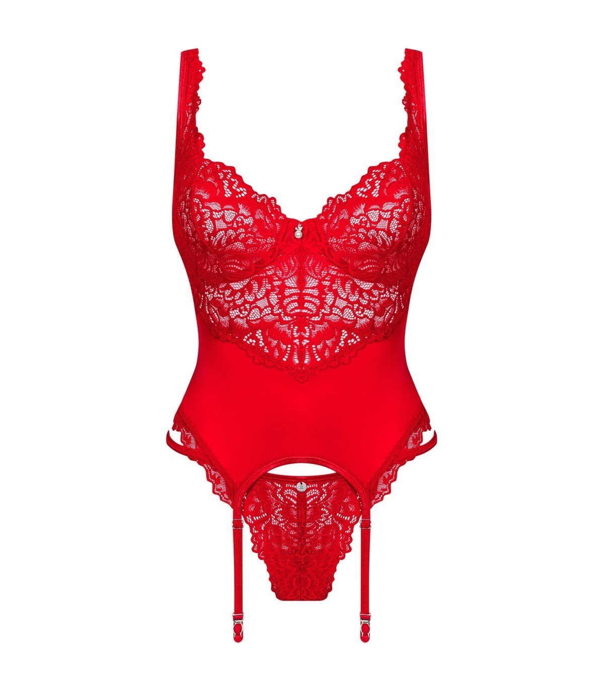 CORSET AND THONG LOVE CHERRIES S/M