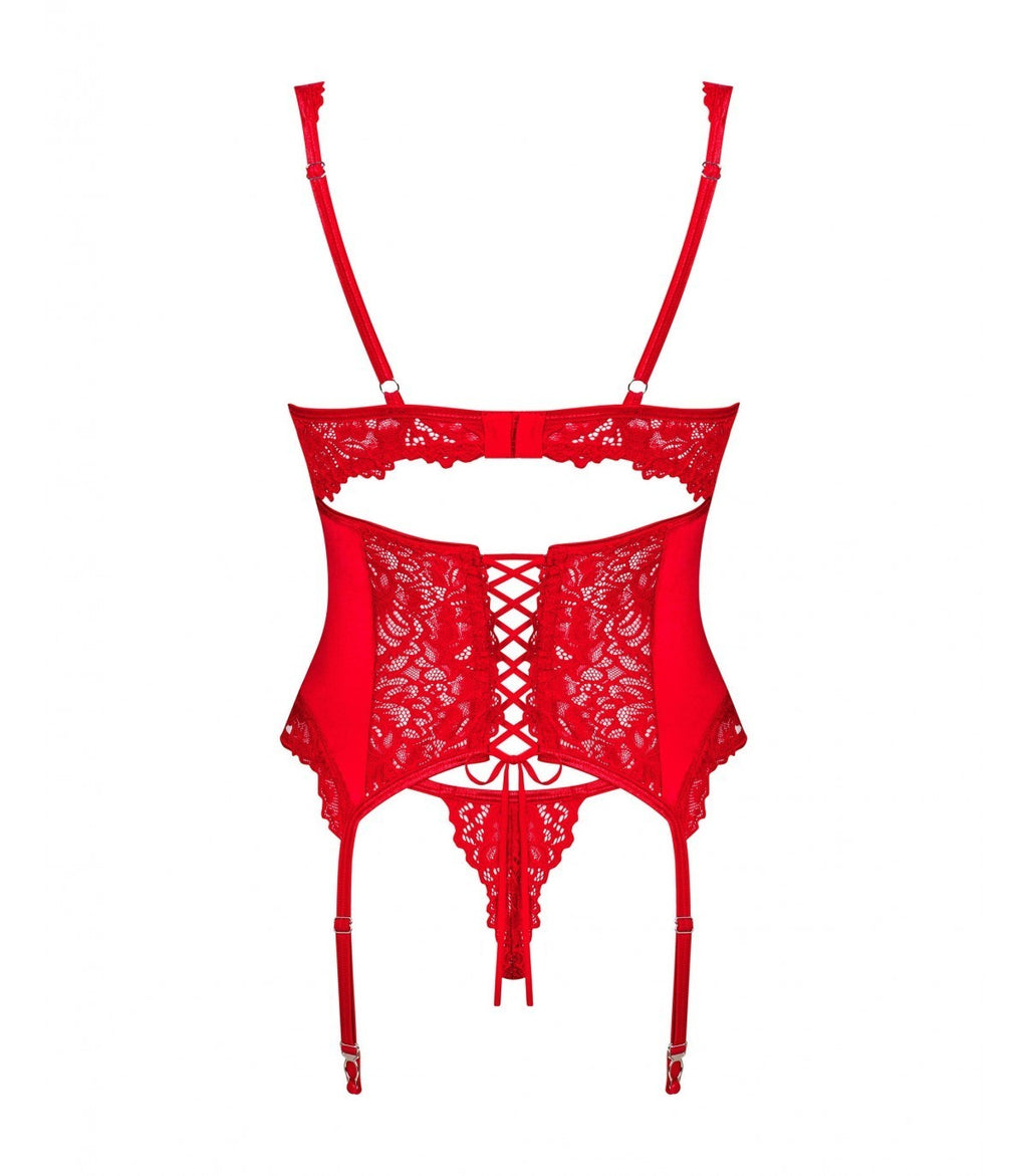 CORSET AND THONG LOVE CHERRIES S/M