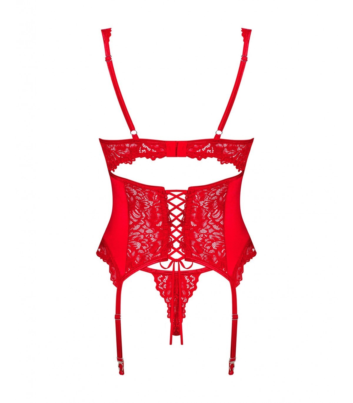 CORSET AND THONG LOVE CHERRIES S/M
