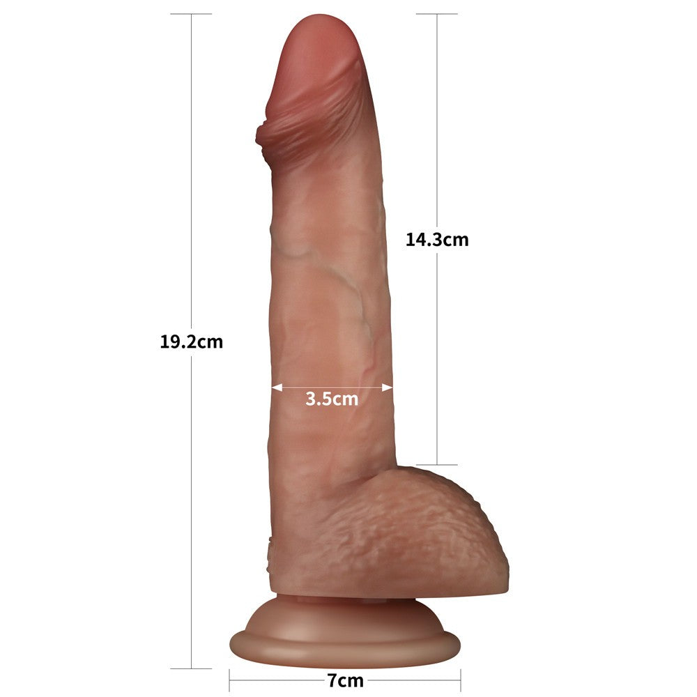 7.5" Dual-Density Sliding Skin Pro Silicone Dildo