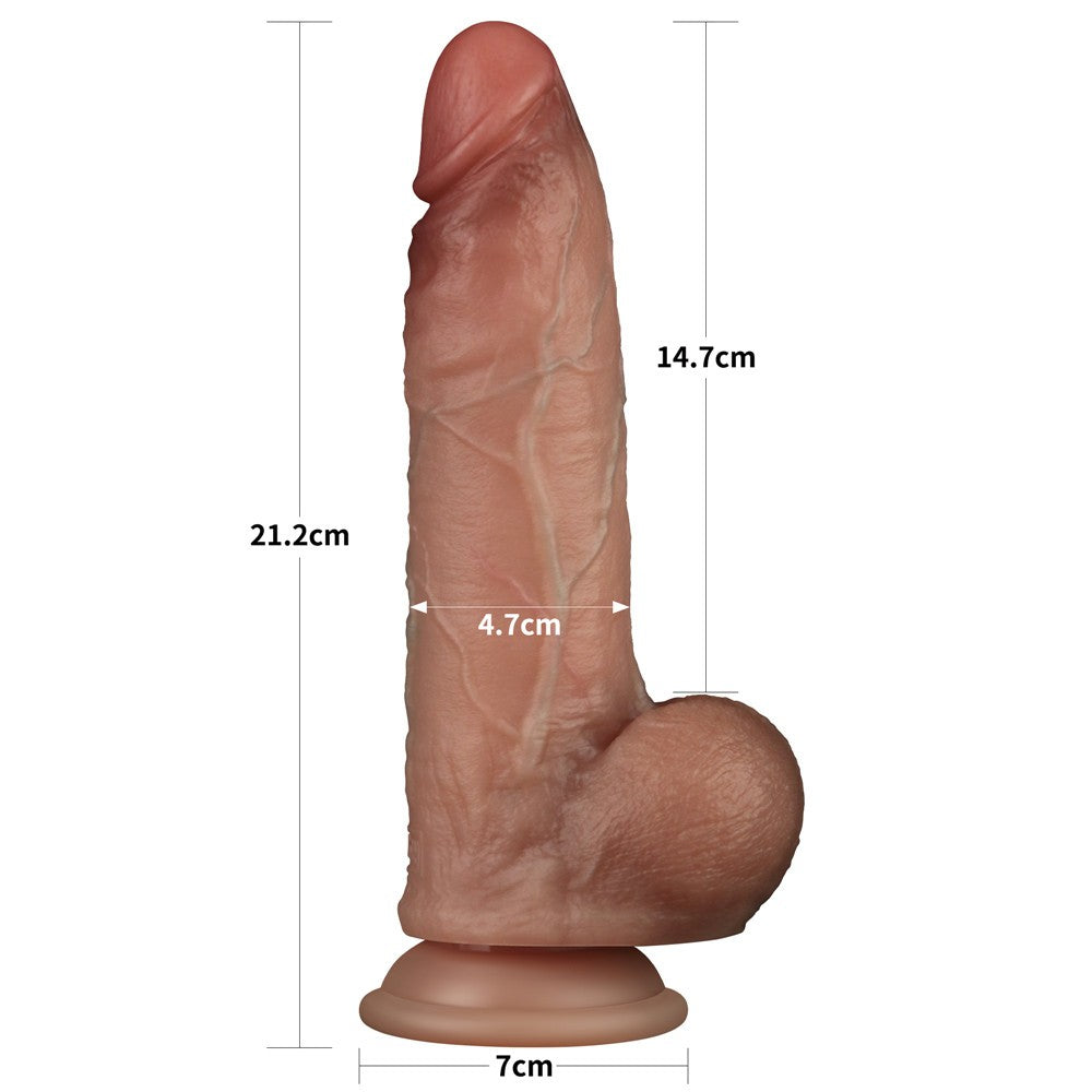 Dildo in silicone a doppio strato Sliding Skin Pro da 21,5 cm