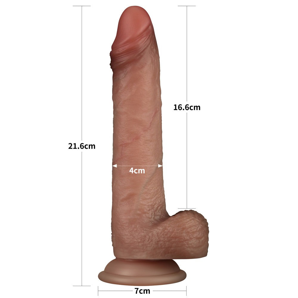 Dildo in silicone a doppio strato Sliding Skin Pro da 21,6 cm II