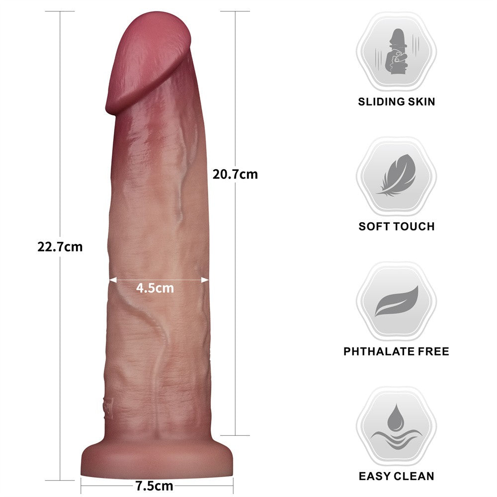 9'' Dual-layer Silicone Dildo Sliding Skin Pro II