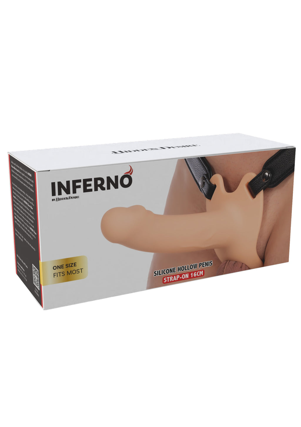 Strapon cavo in silicone a forma di pene, 16 cm