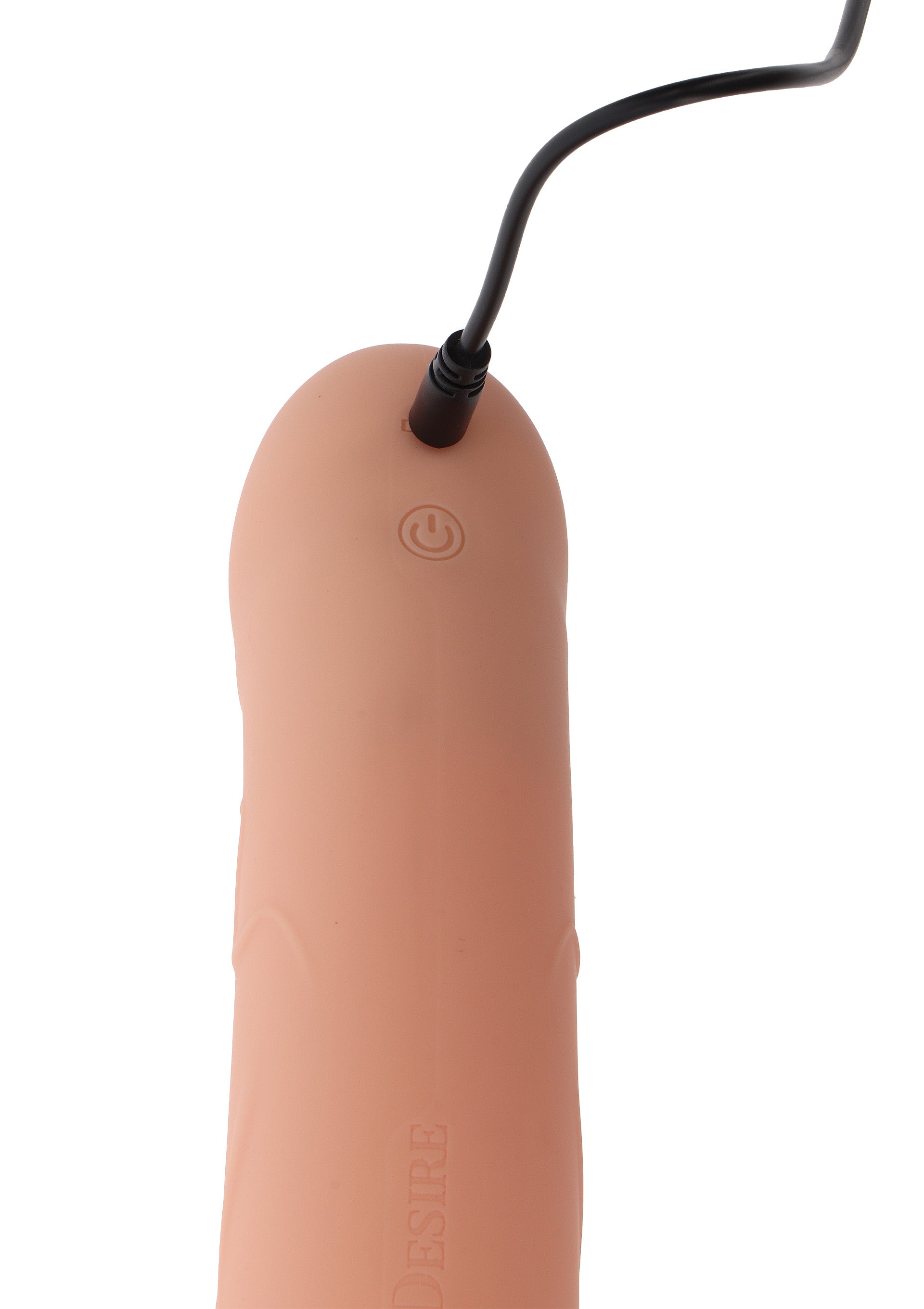 Silicone hollow penis-shaped vibrating strapon, 20 cm, flesh