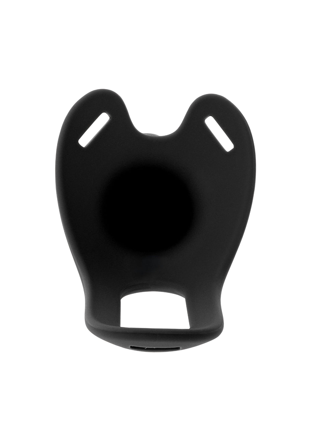 Silicone Hollow Dildo Strapon with Vibrator, 16cm, Black