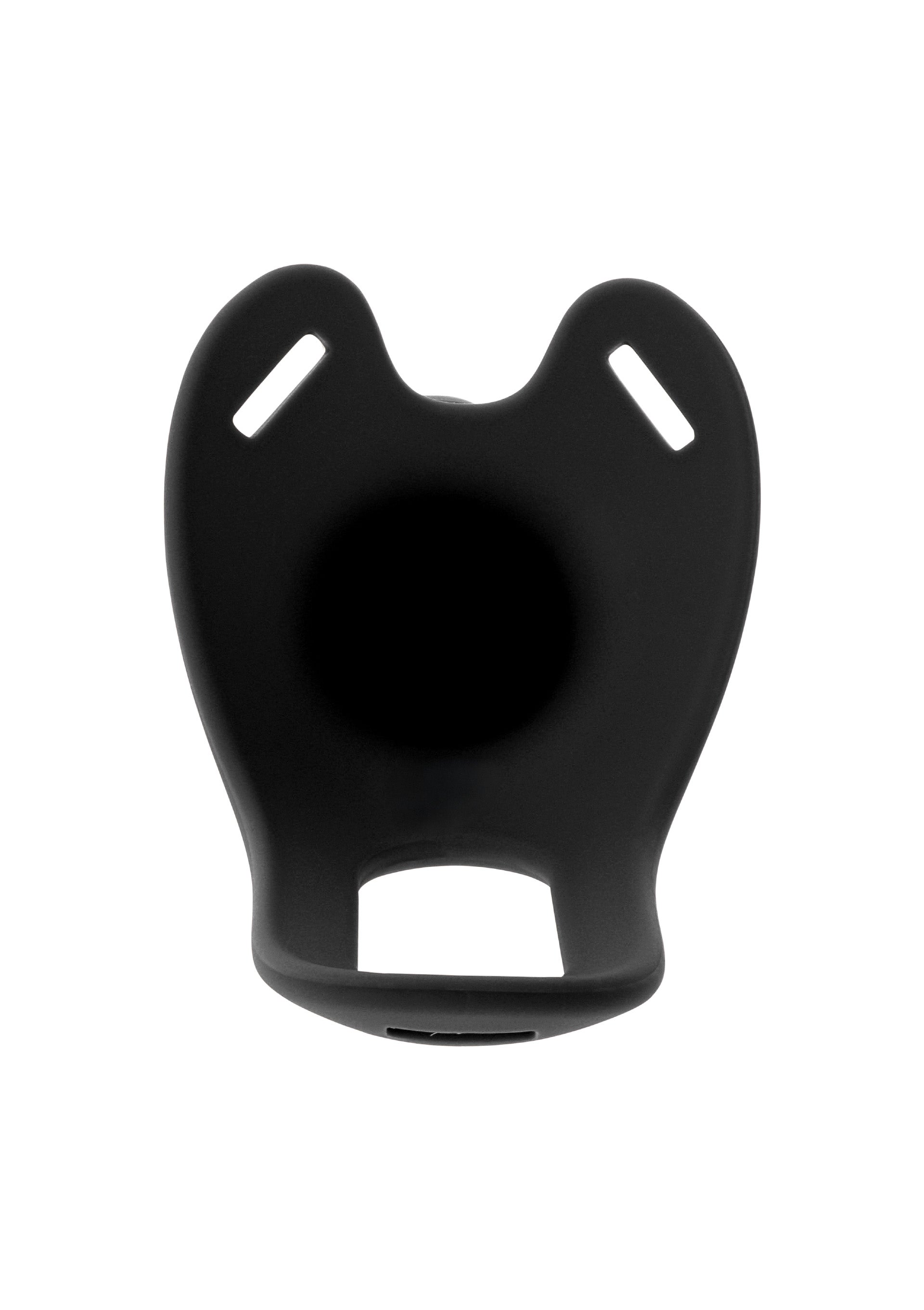 Silicone Hollow Dildo Strapon with Vibrator, 16cm, Black