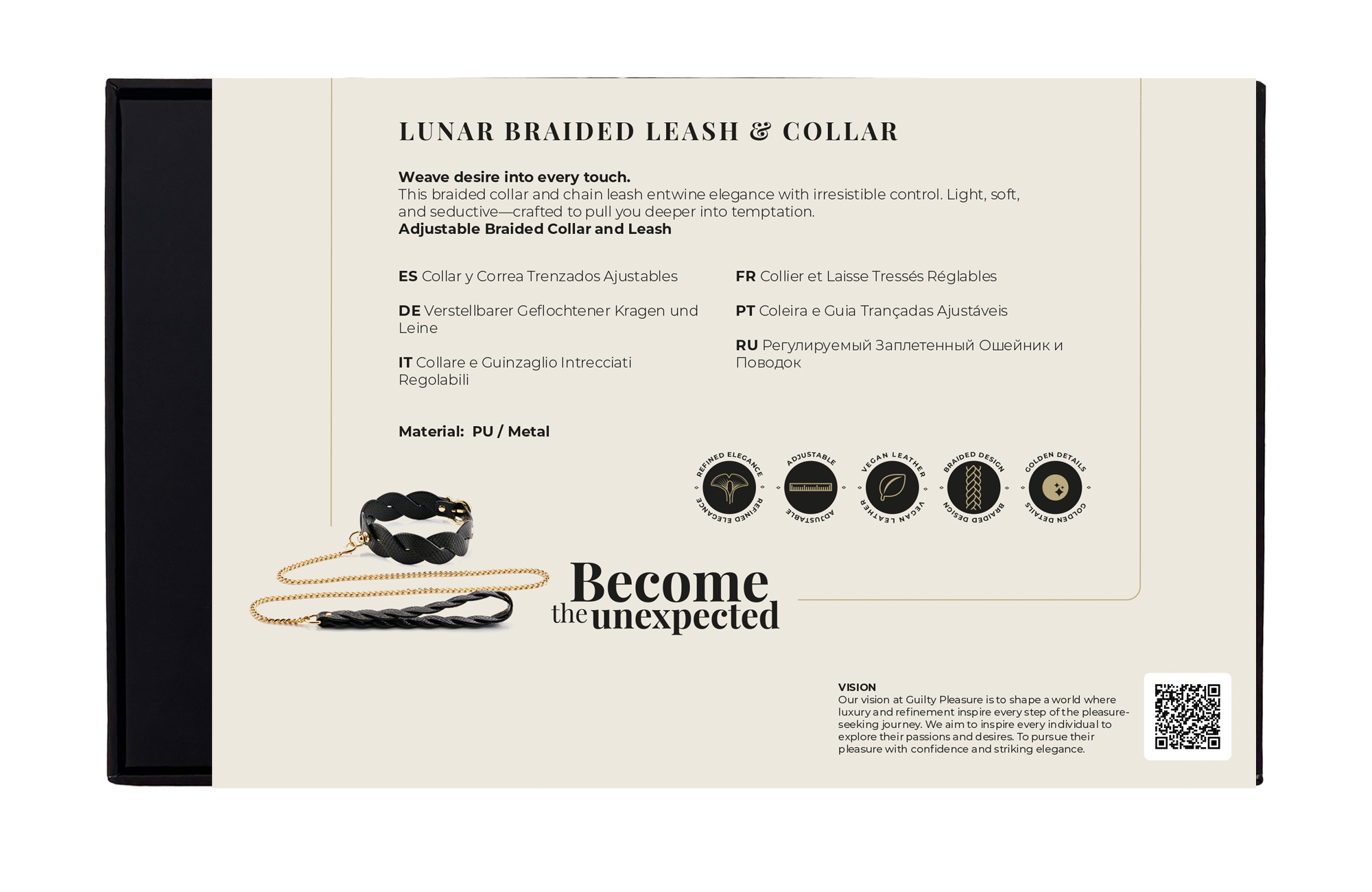 GUILTY PLEASURE LUNAR BRAIDED LEASH AND COLLAR
