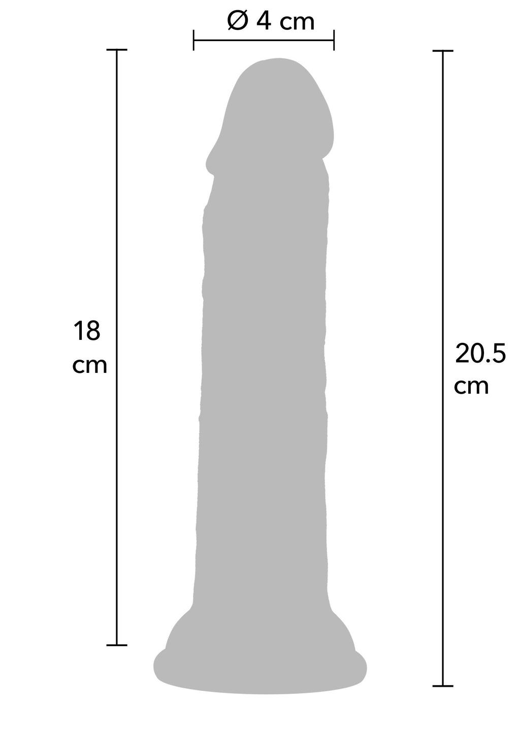 Realistic Liquid Silicone Dildo 20,5 cm Black