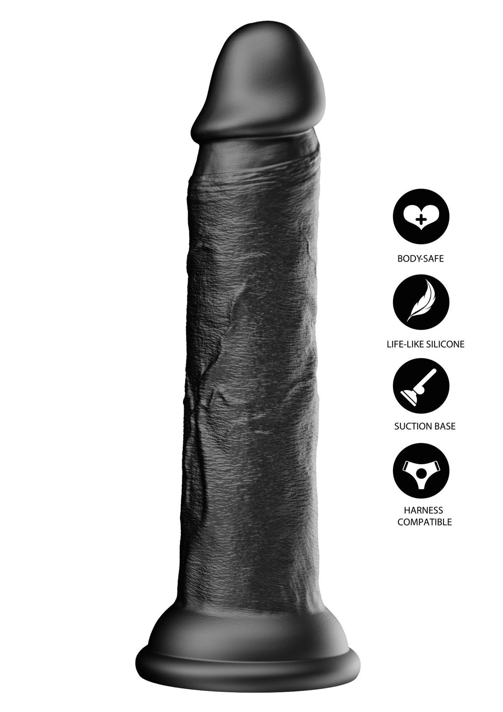 Realistic liquid silicone dildo 17 cm black