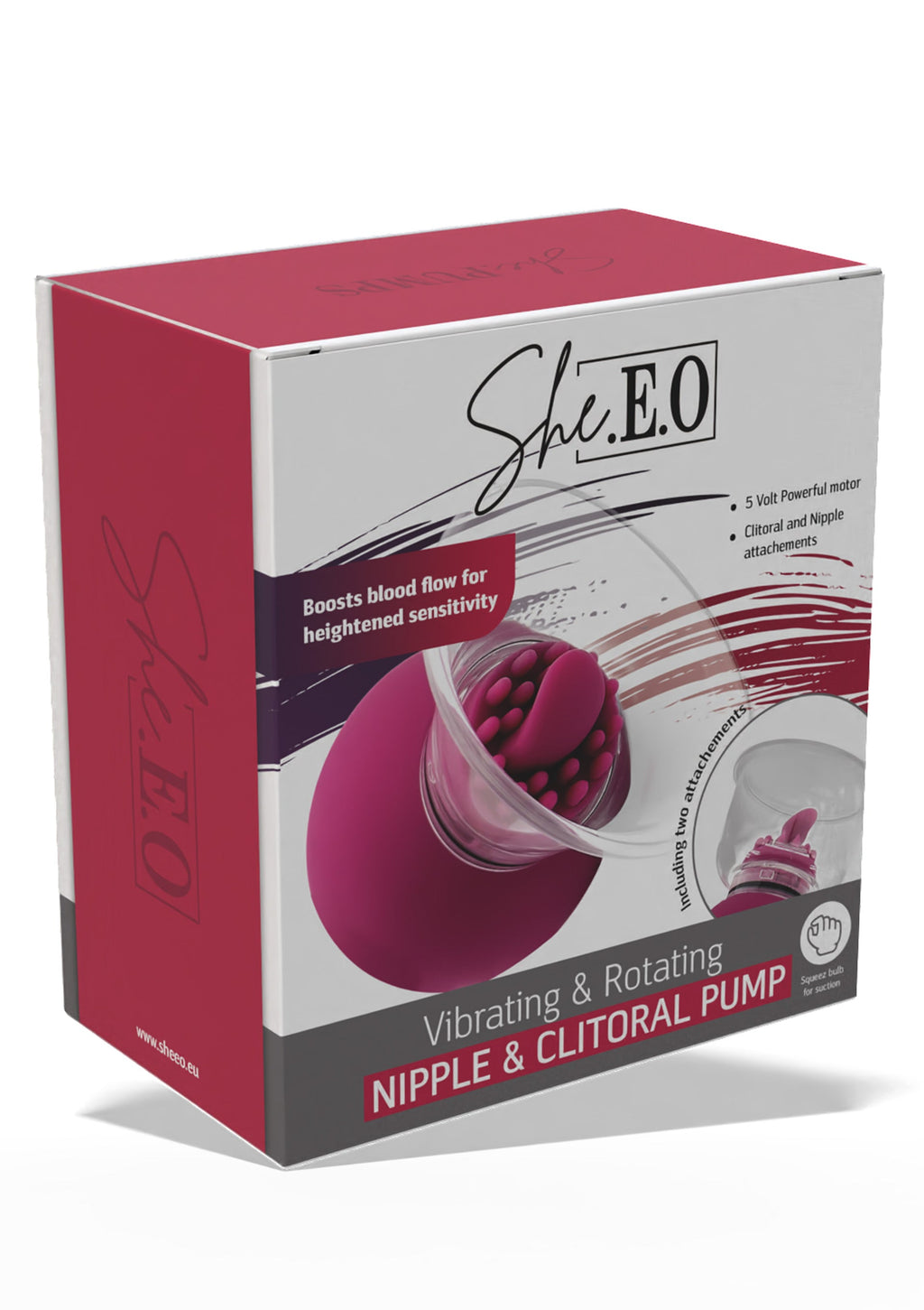 Purple vibrating and rotating nipple and clitoral pump