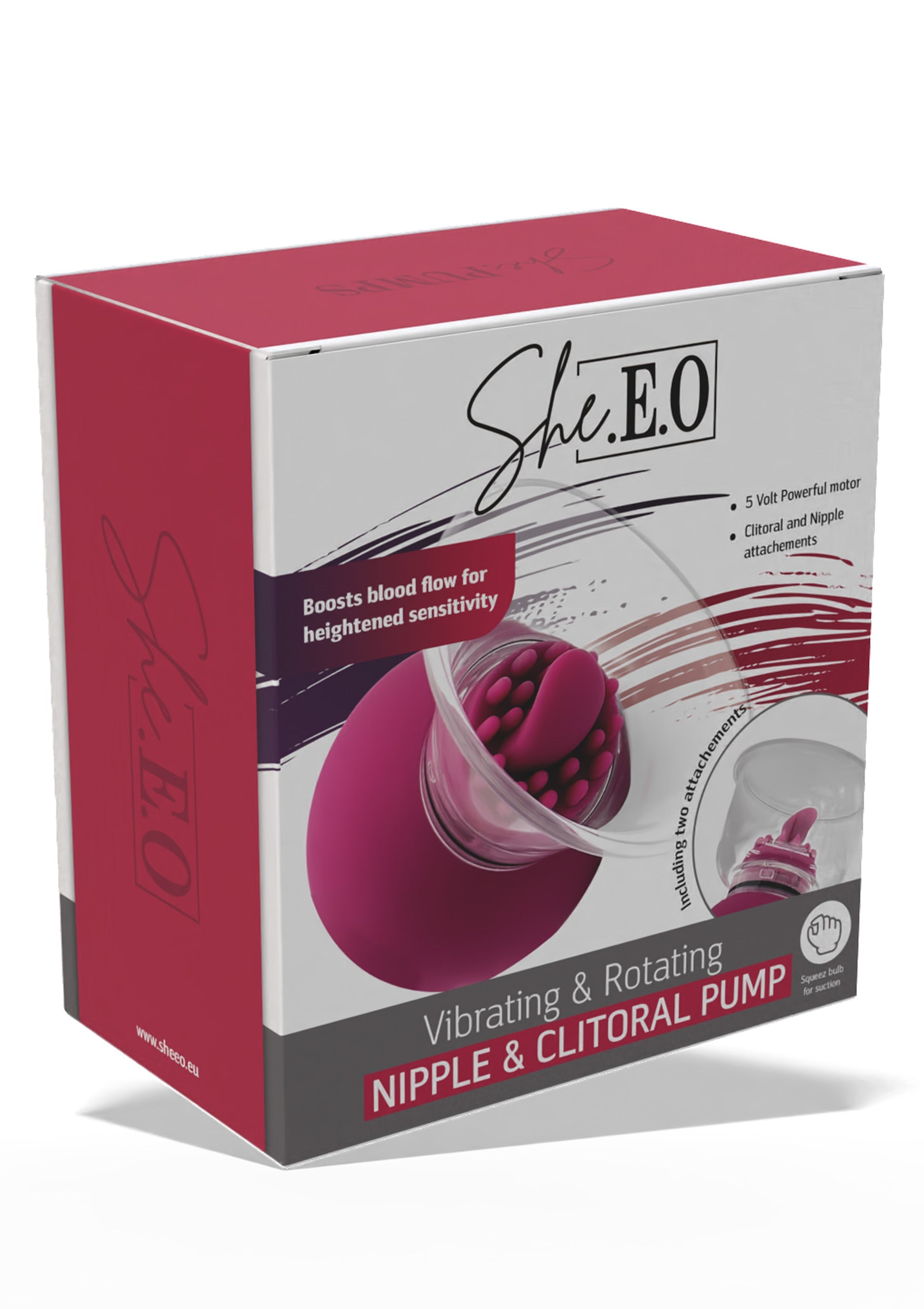 Purple vibrating and rotating nipple and clitoral pump