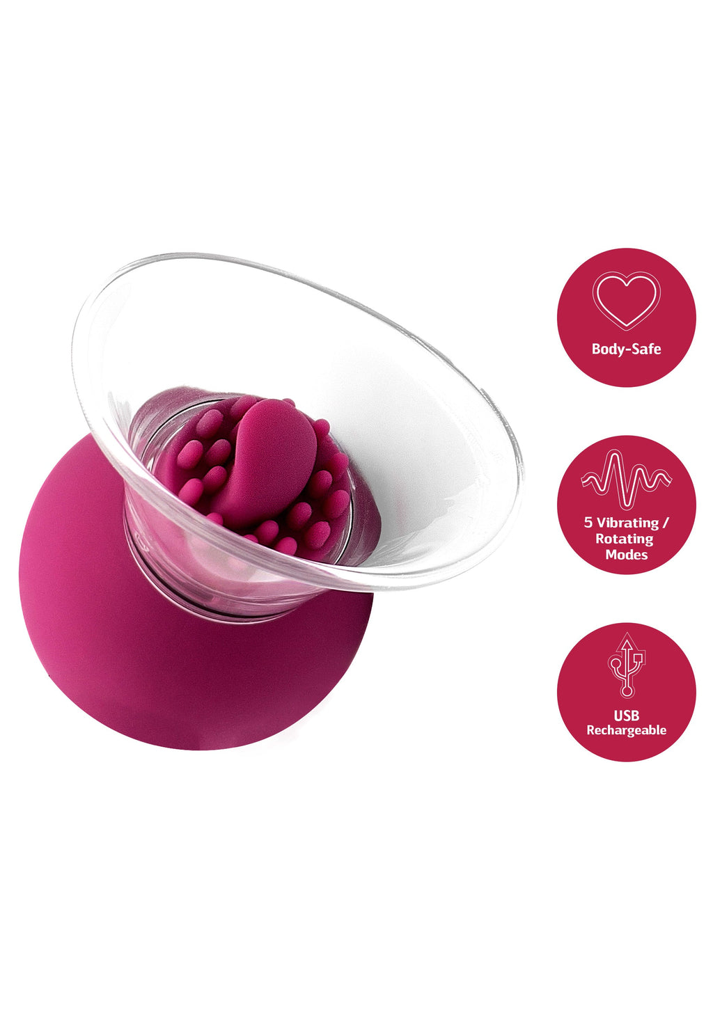Purple vibrating and rotating nipple and clitoral pump