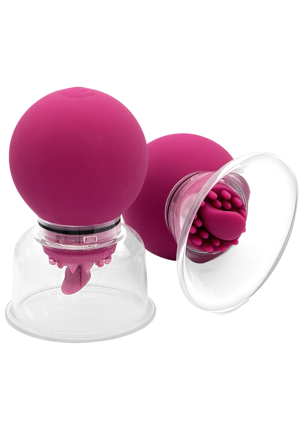 Purple vibrating and rotating nipple and clitoral pump