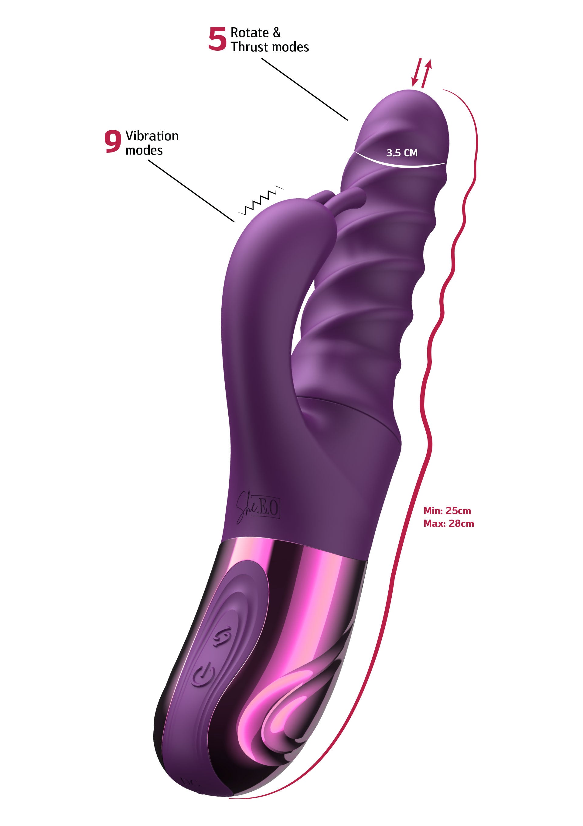 Vibratore Swirl Rabbit, viola