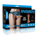 8'' enhanced vibrating strap-on set XS/S/M
