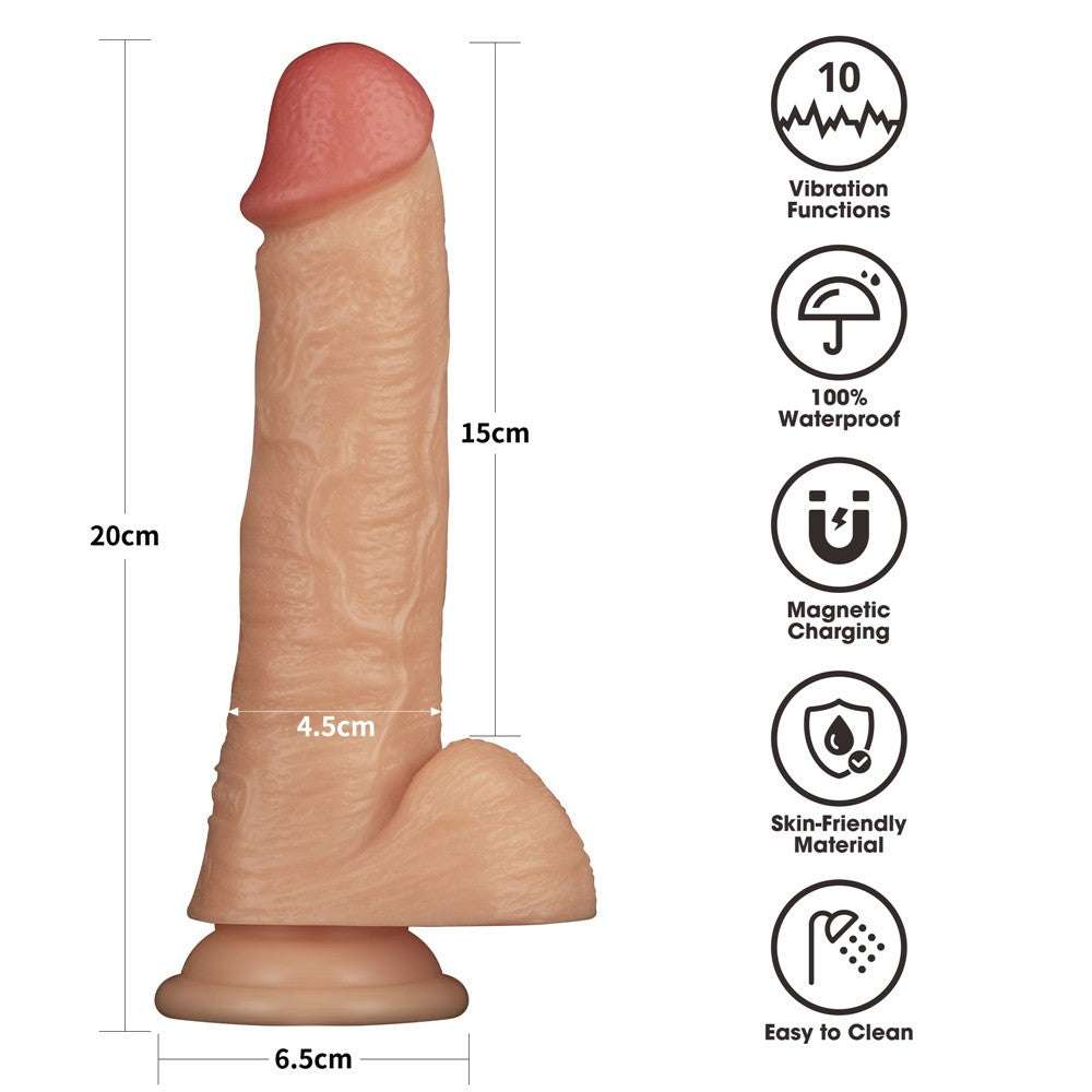 8'' enhanced vibrating strap-on set XS/S/M
