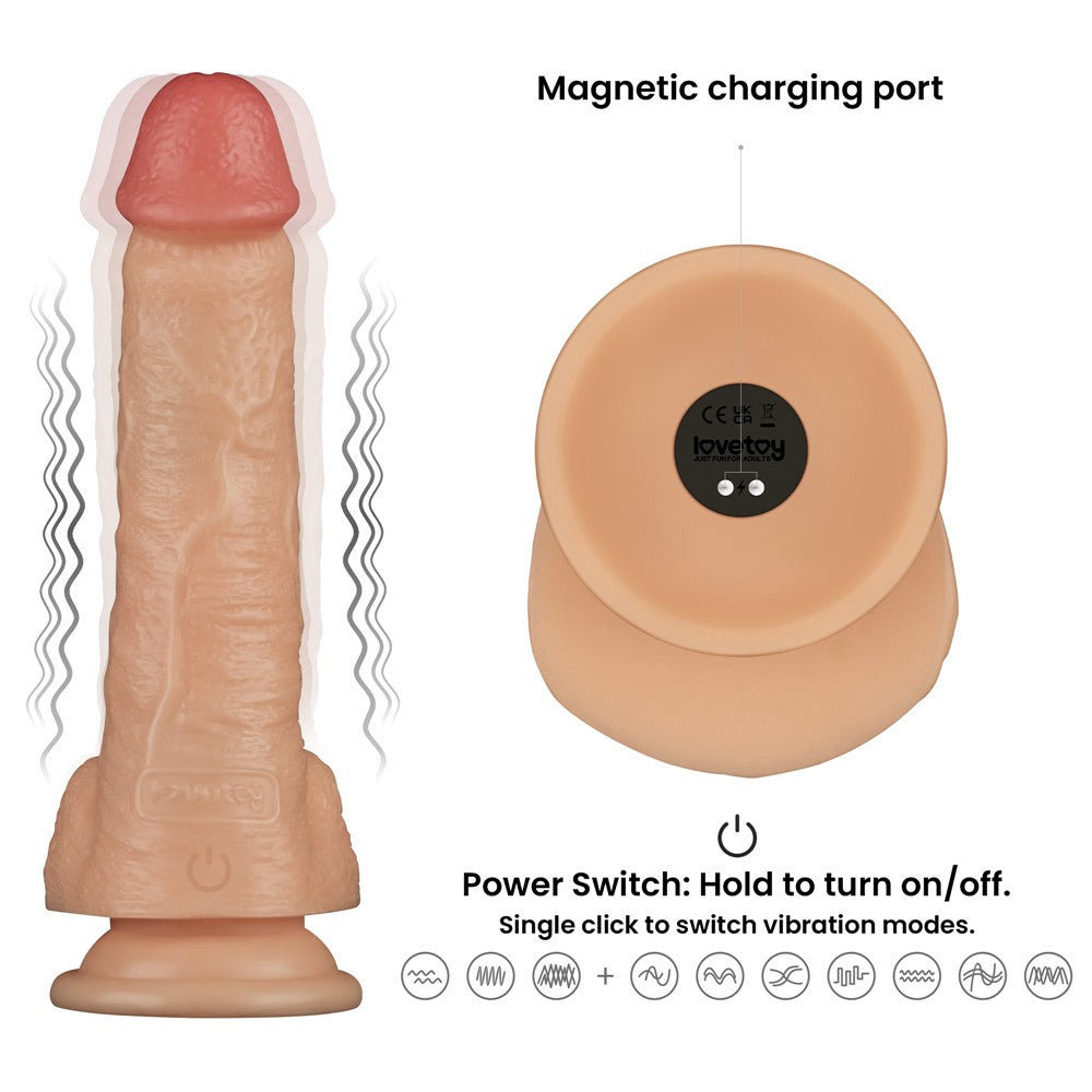8'' enhanced vibrating strap-on set XS/S/M