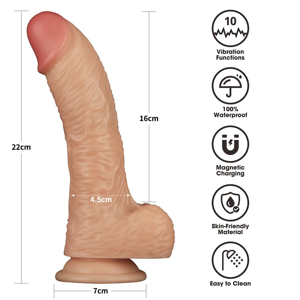 8.5'' Power-Enhanced Vibrating Strap-Ons XS/S/M