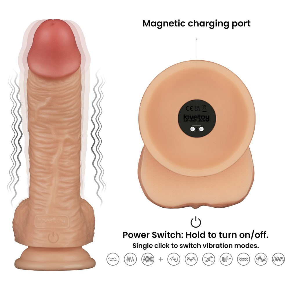 8.5'' Power-Enhanced Vibrating Strap-Ons XS/S/M