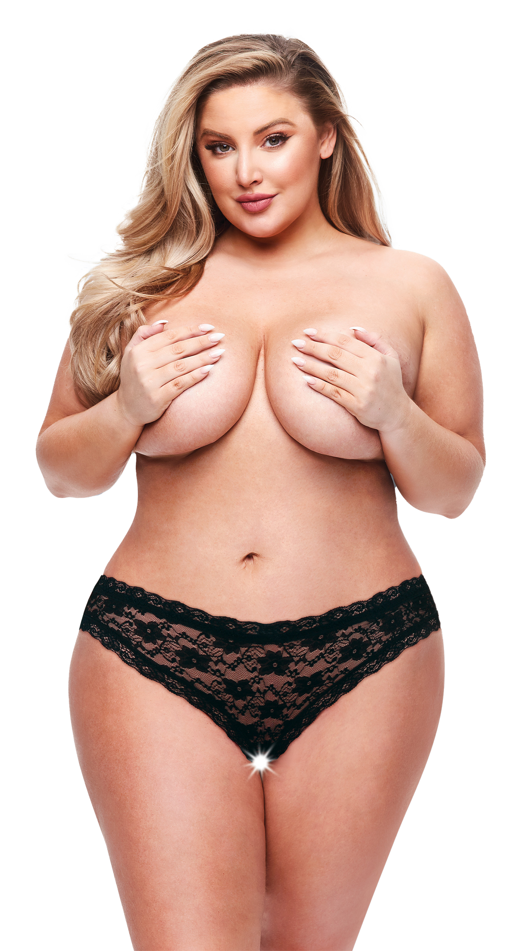 BACI LACE PANTIES WITH STRAPS, OPEN CROTCH, BLACK FOR BOYS