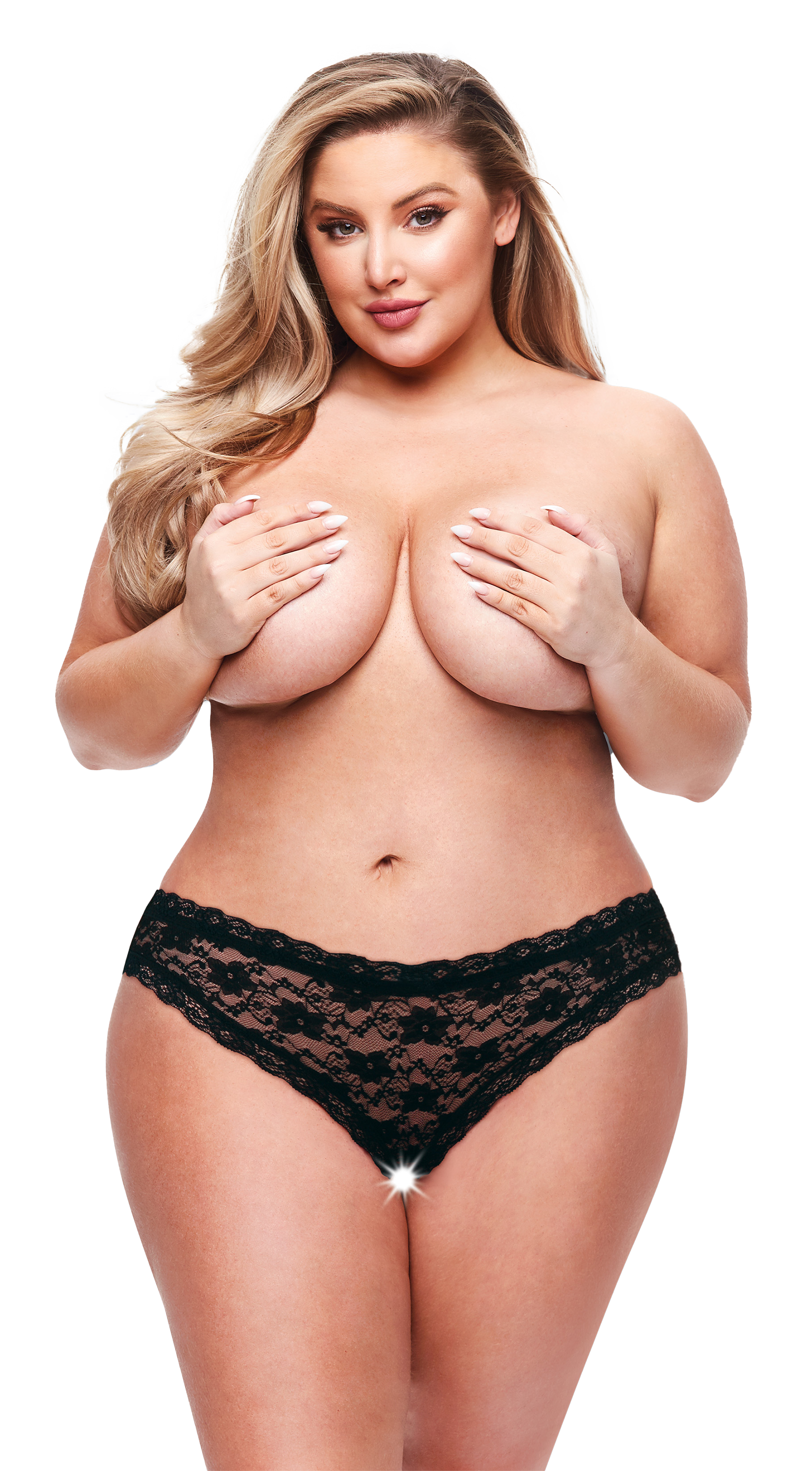 BACI LACE PANTIES WITH STRAPS, OPEN CROTCH, BLACK FOR BOYS