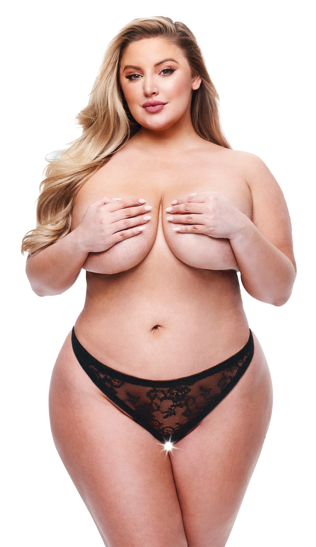 Lace Teddy with Open Back BACI - Black