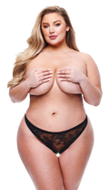 Lace Teddy with Open Back BACI - Black